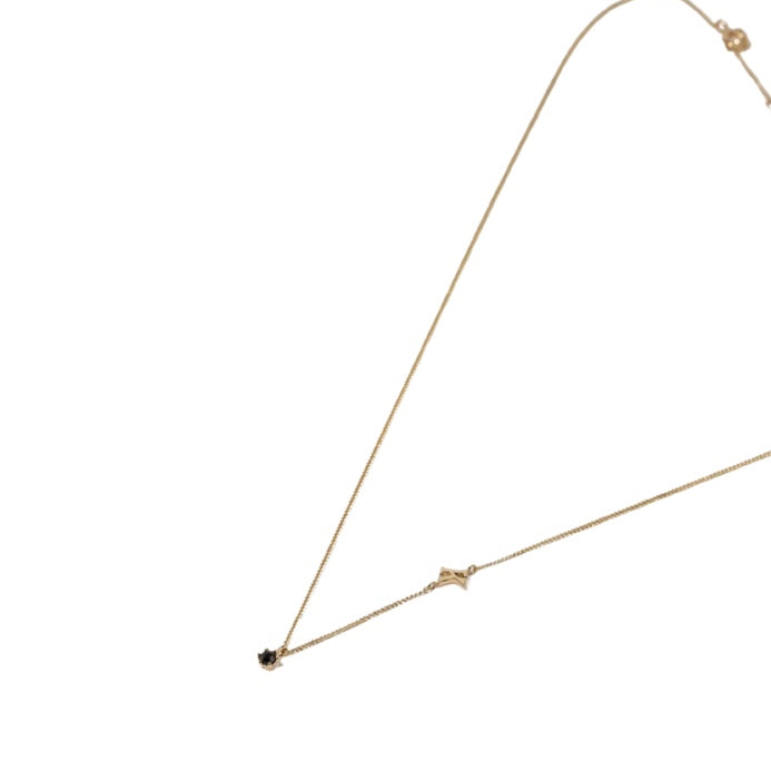 14K Gold Initial + Stone Necklace image 1