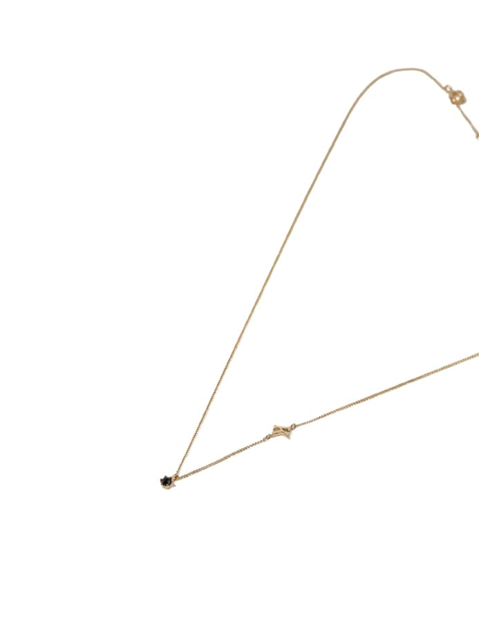 14K Gold Initial + Stone Necklace image 1