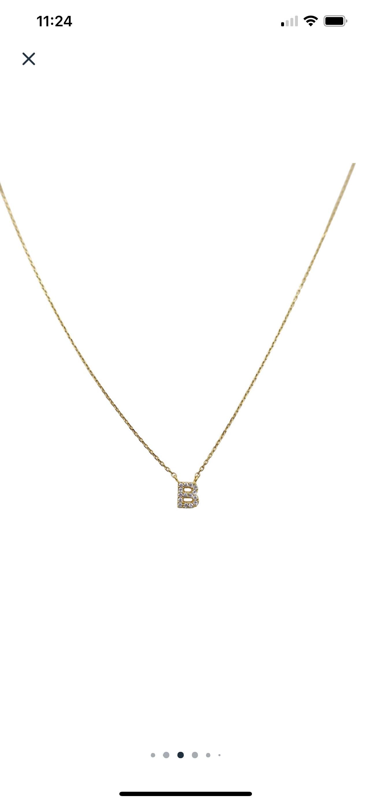 Cubic Initial Silver Necklace image 2