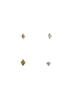 Rhombus Gold Plated Silver Stud Earrings Set image 0