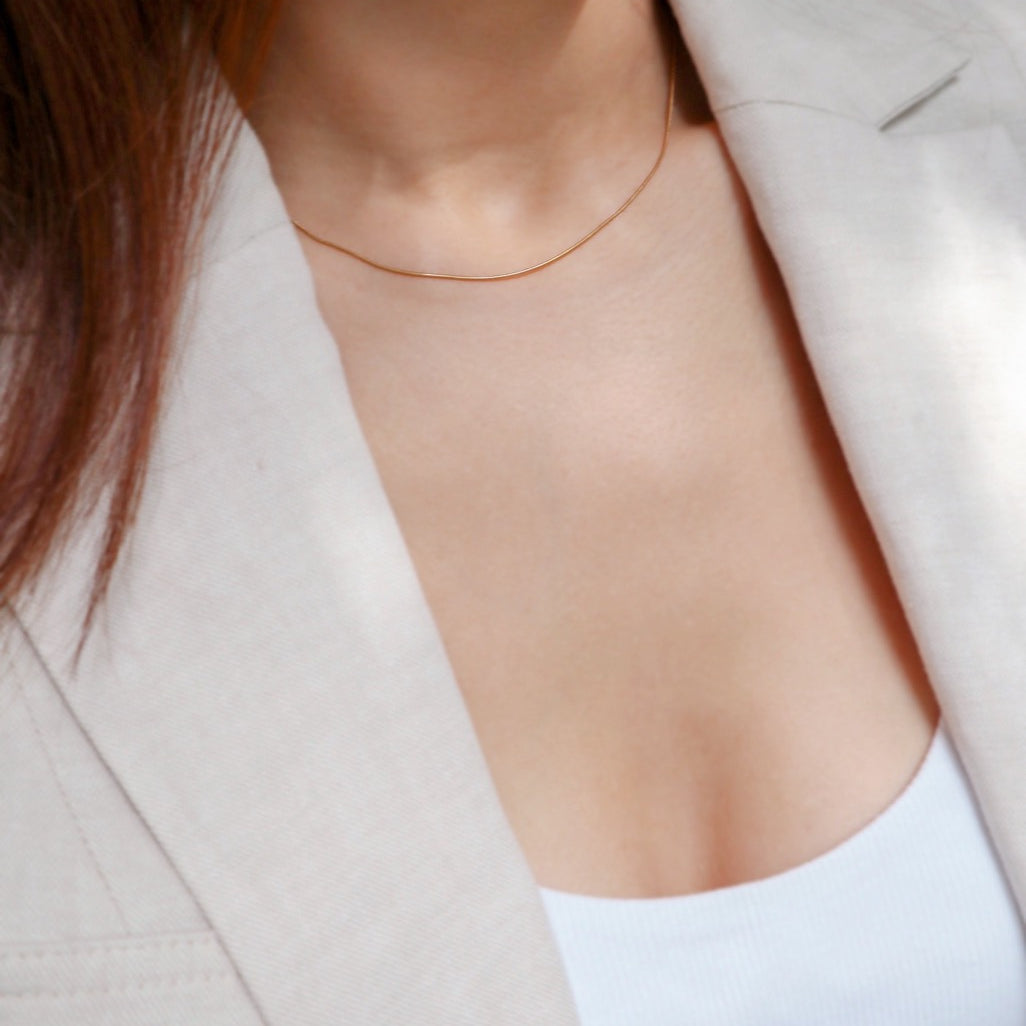 Silver Snake Chain Necklace image 1