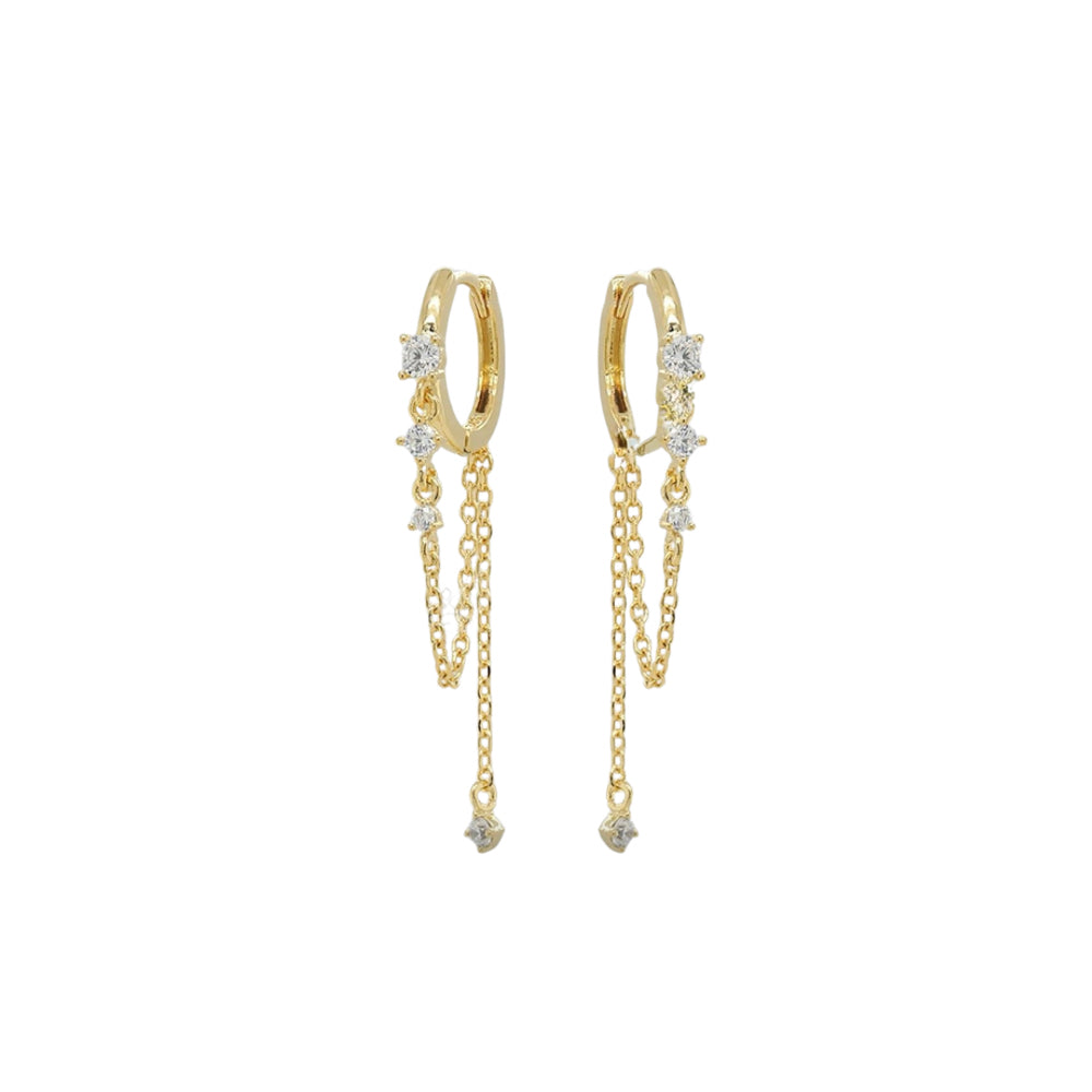 Cubic Link Chain Hoop Earrings image 0