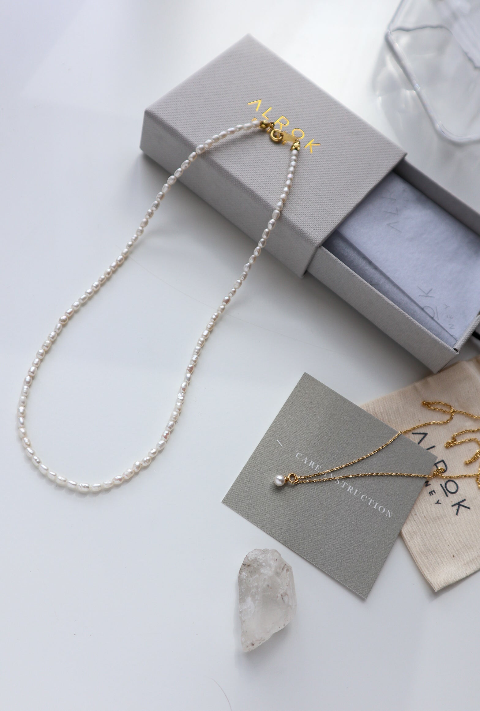 Cavier Pearl Gold Plated Silver Necklace image 6