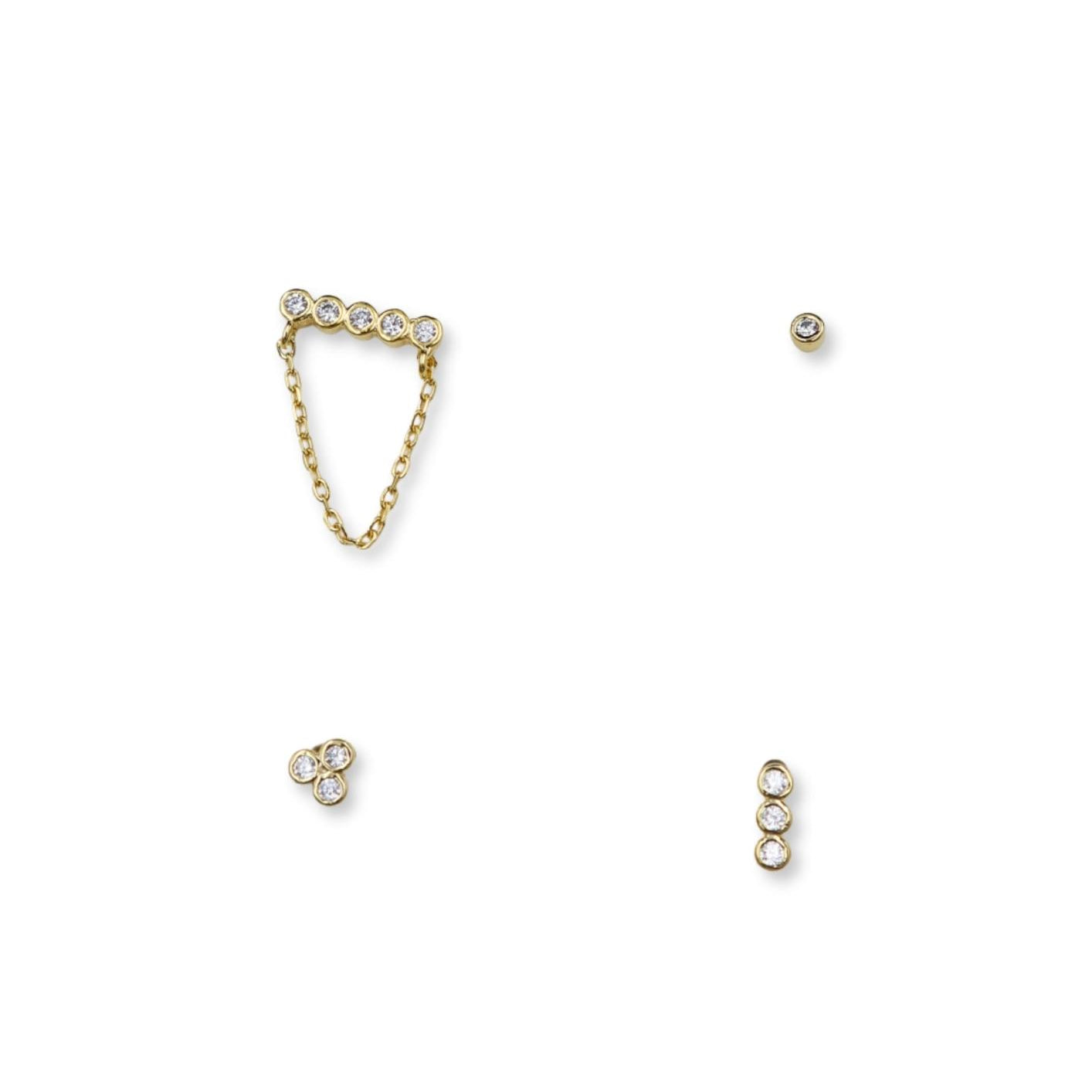 Holly Silver Stud Earrings Set image 1