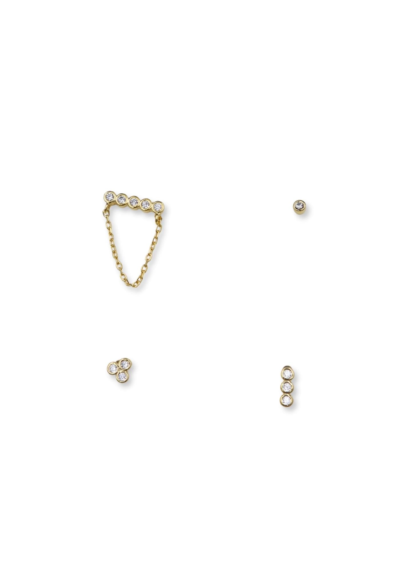 Holly Silver Stud Earrings Set image 1