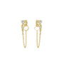 Cubic Link Chain Stud Earrings image 0