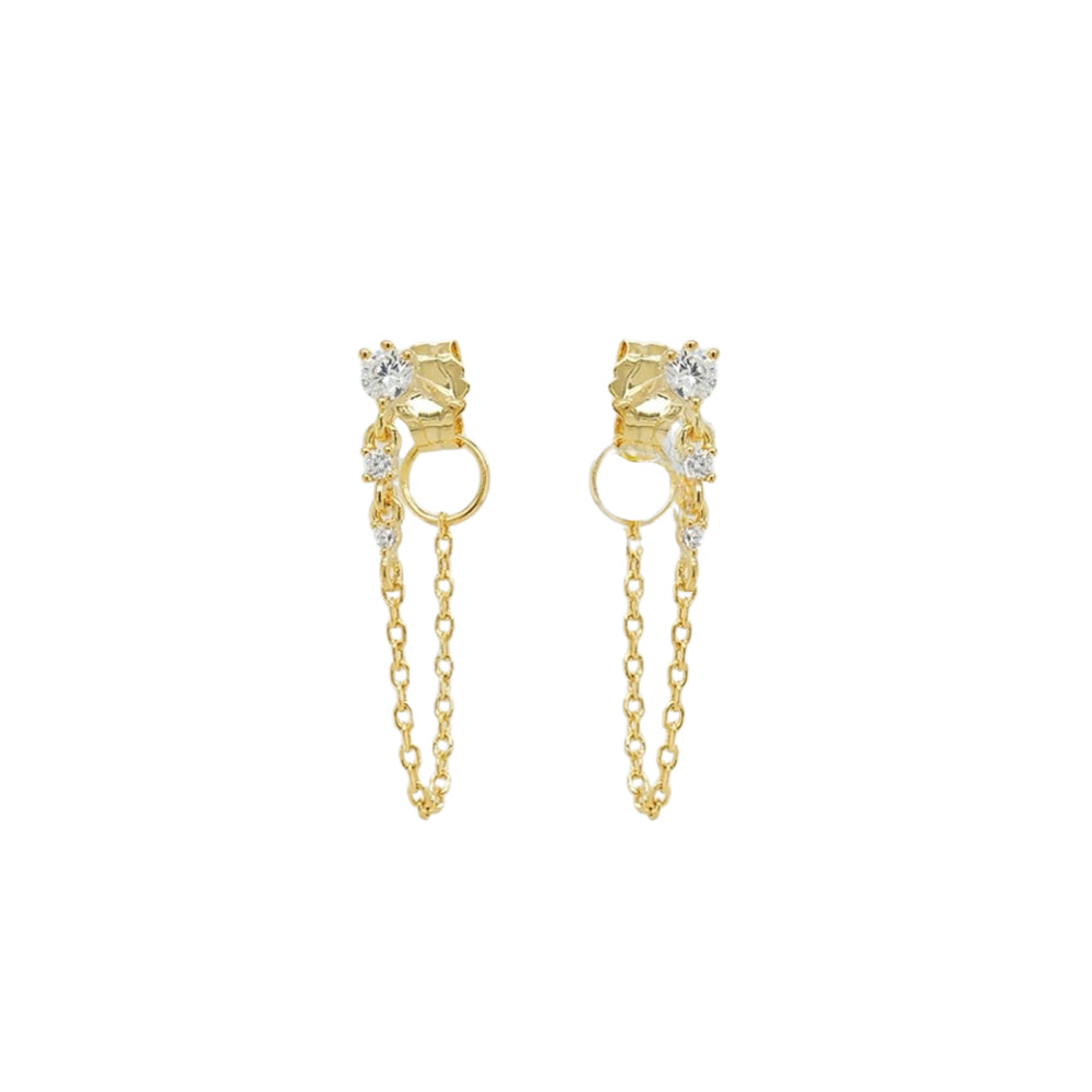 Cubic Link Chain Stud Earrings image 0