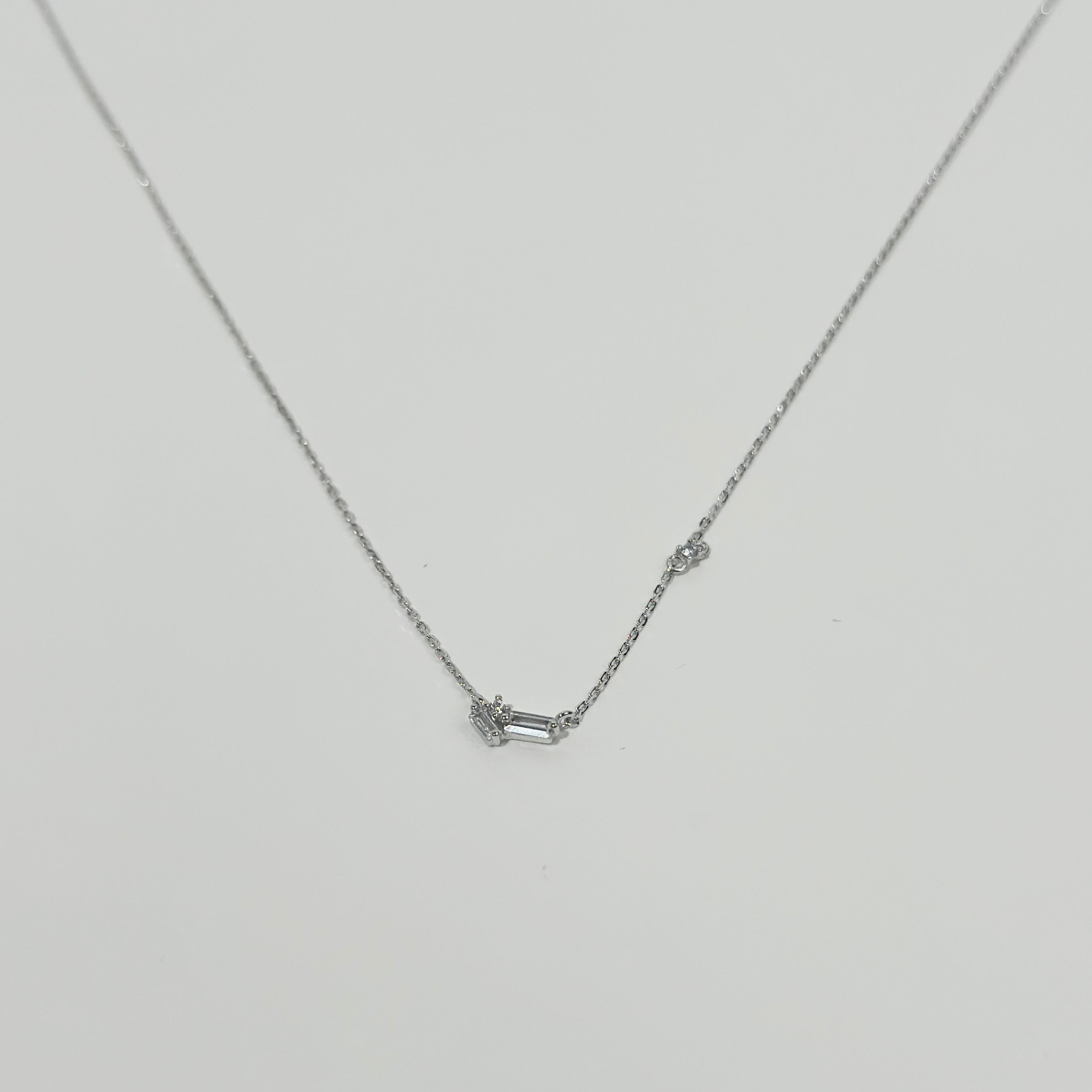 Side Baguette Cubic Necklace image 4