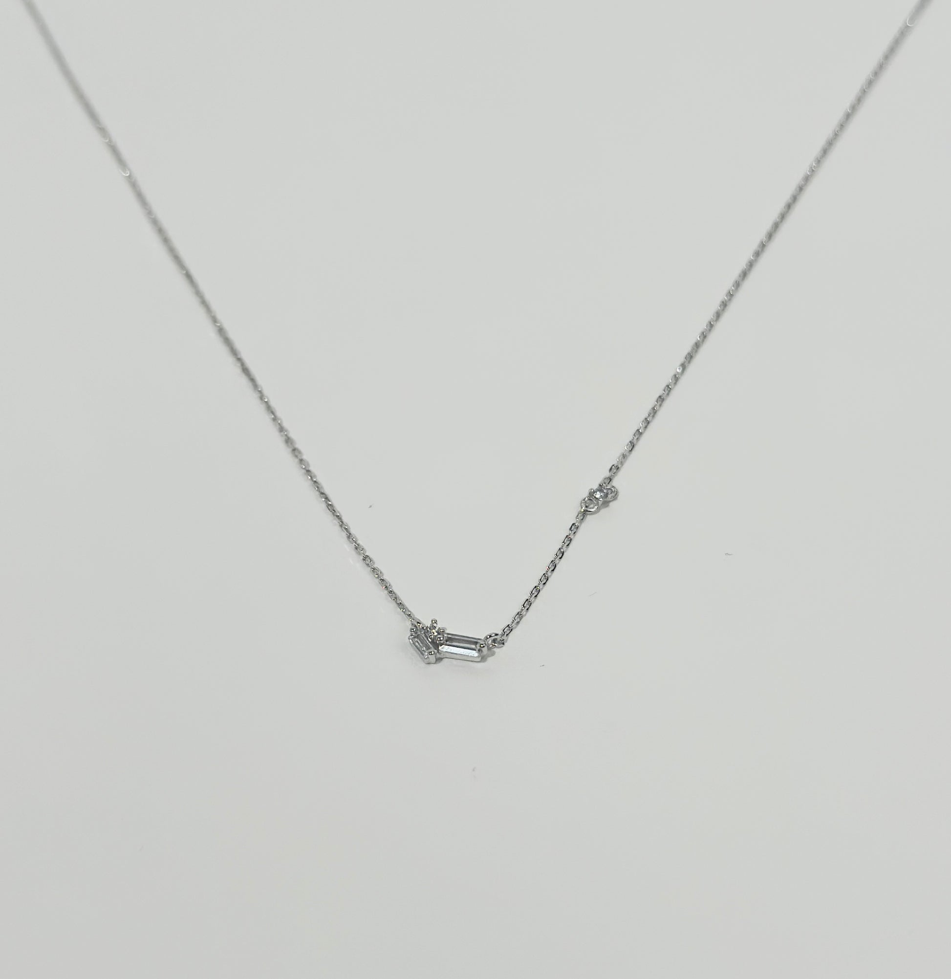 Side Baguette Cubic Necklace image 4