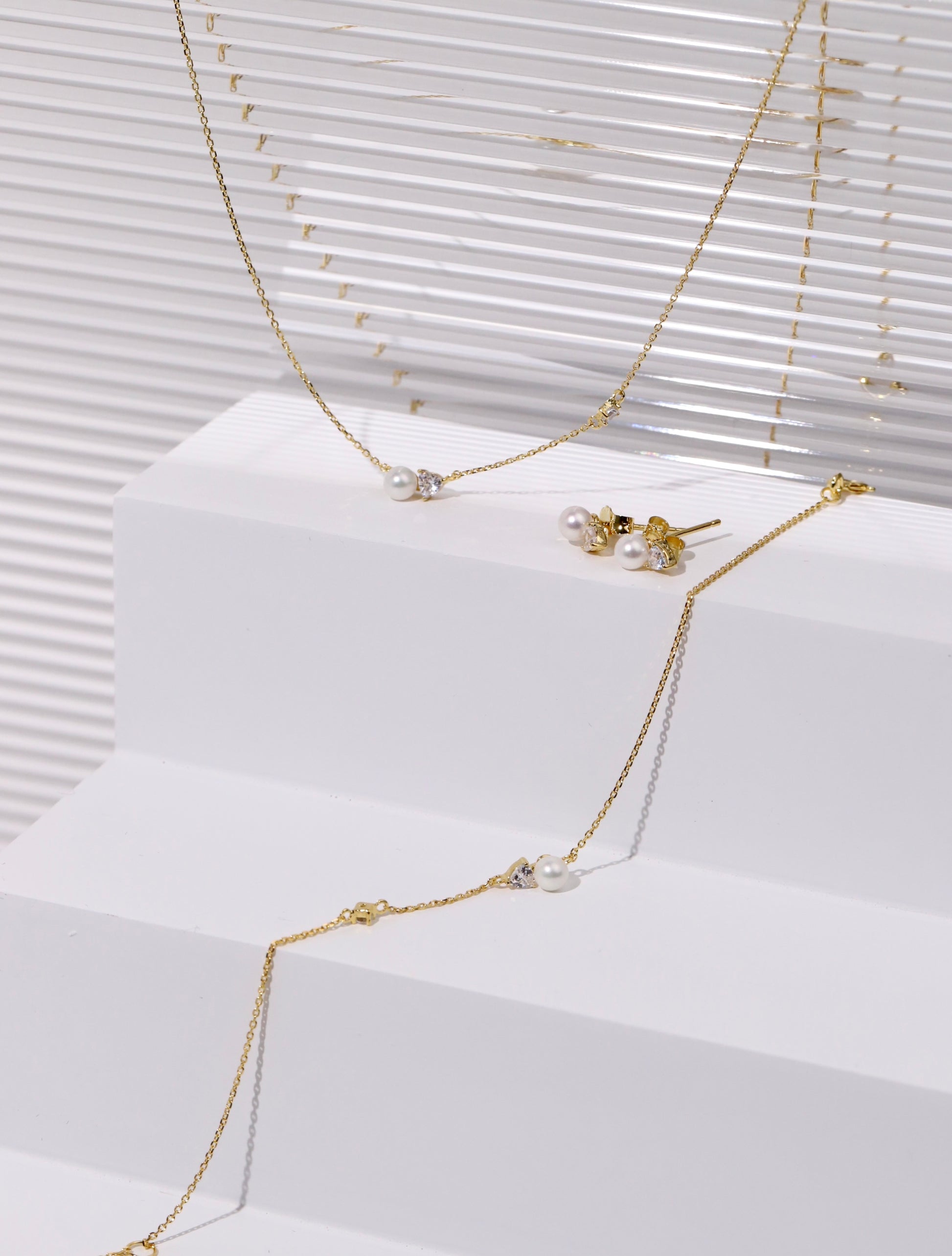 Pearl + Cubic Necklace image 5