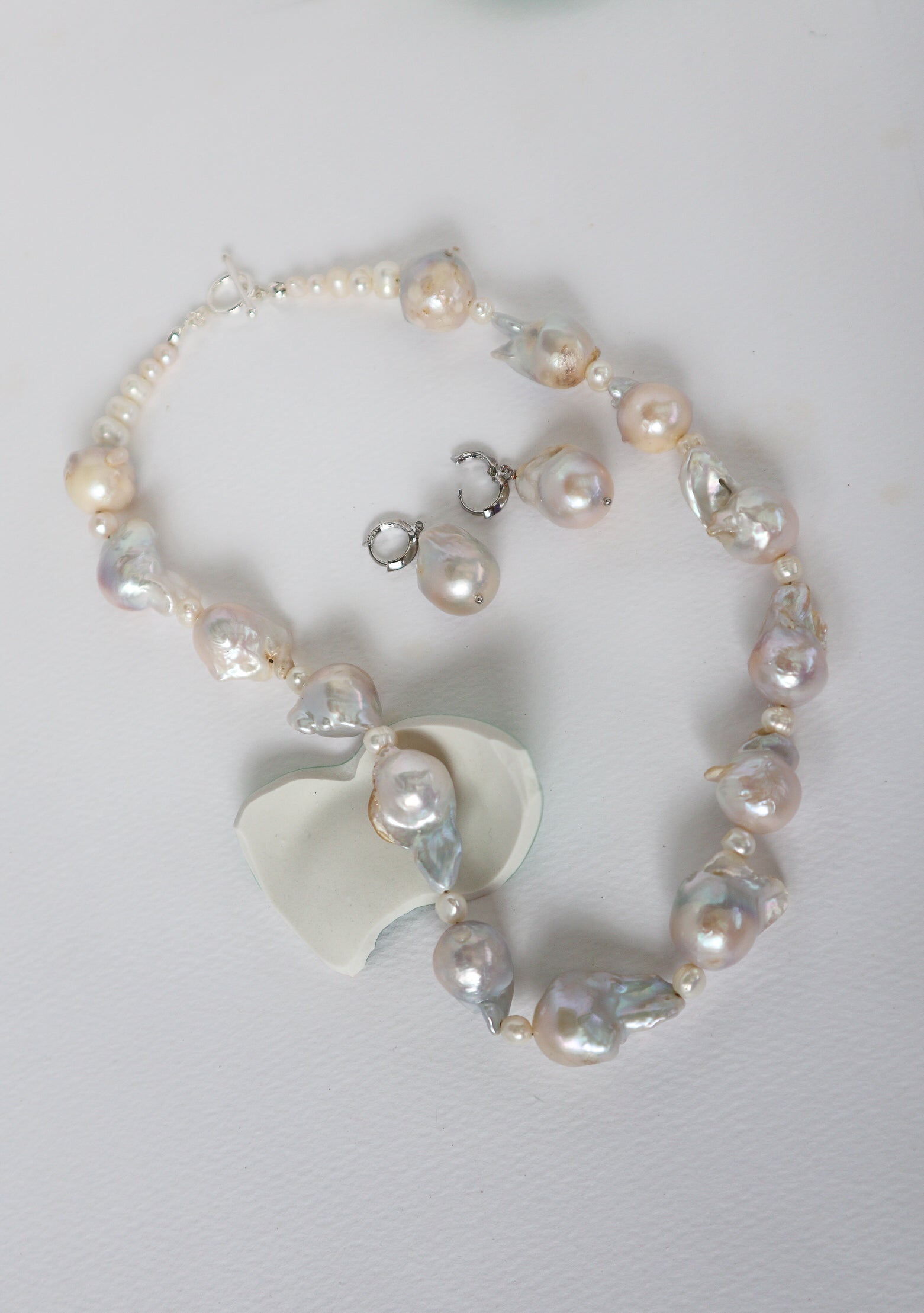 Baroque Pearl Silver Neklace image 1