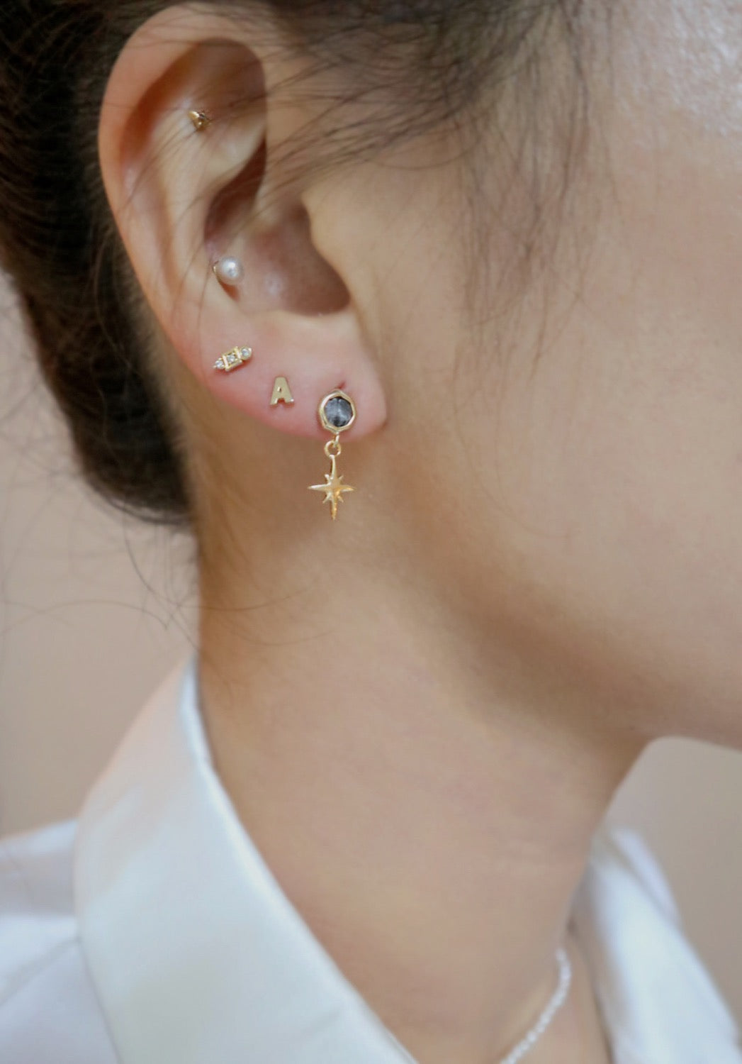 Single Letter Silver Piercing image 5