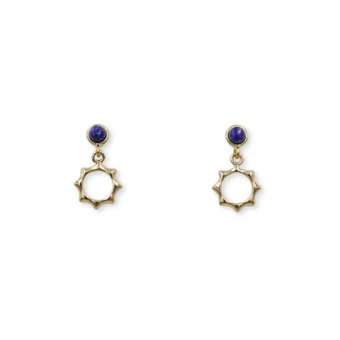 Lapis Lazuli Sun Stud Earrings image 0