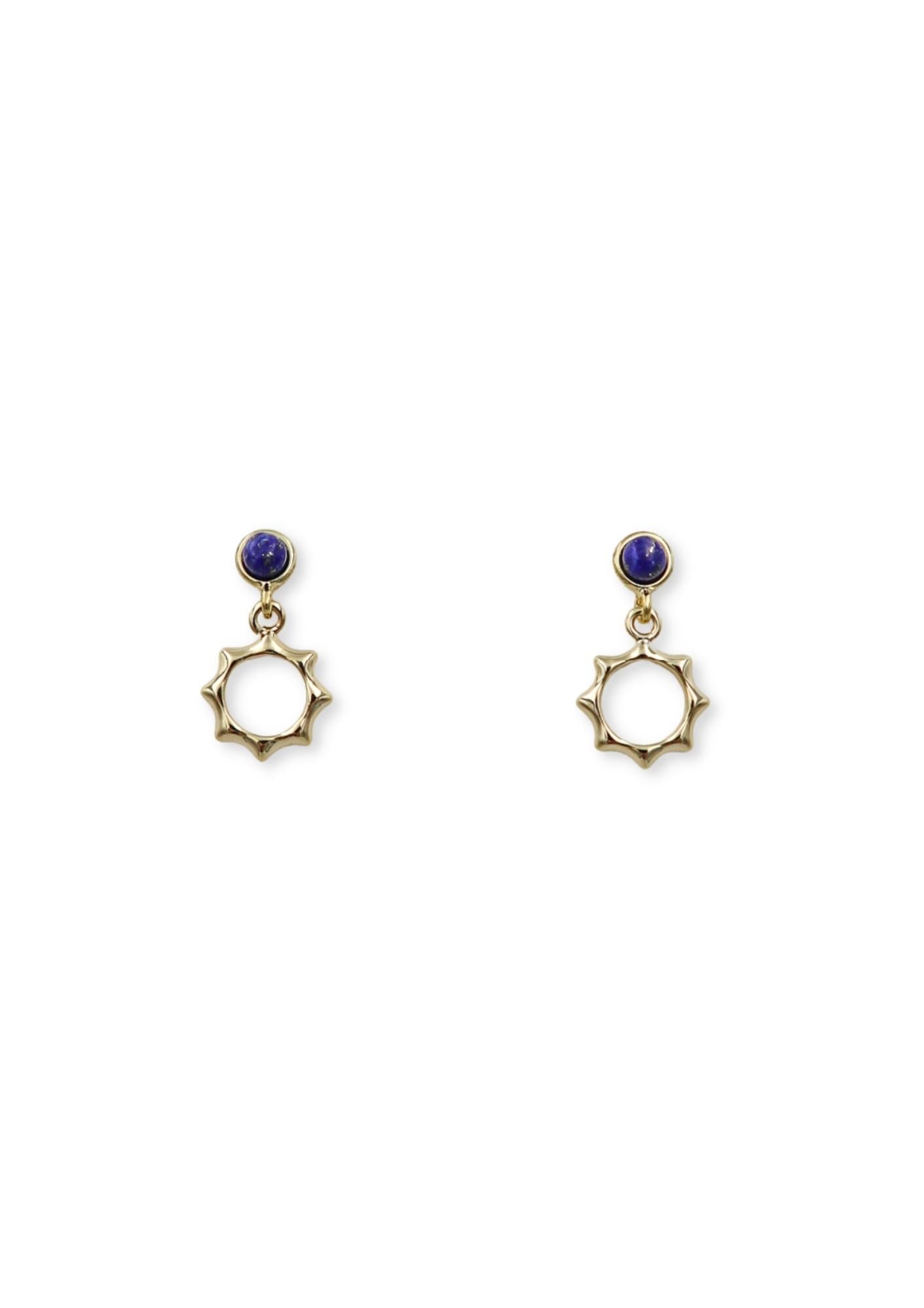 Lapis Lazuli Sun Stud Earrings image 0