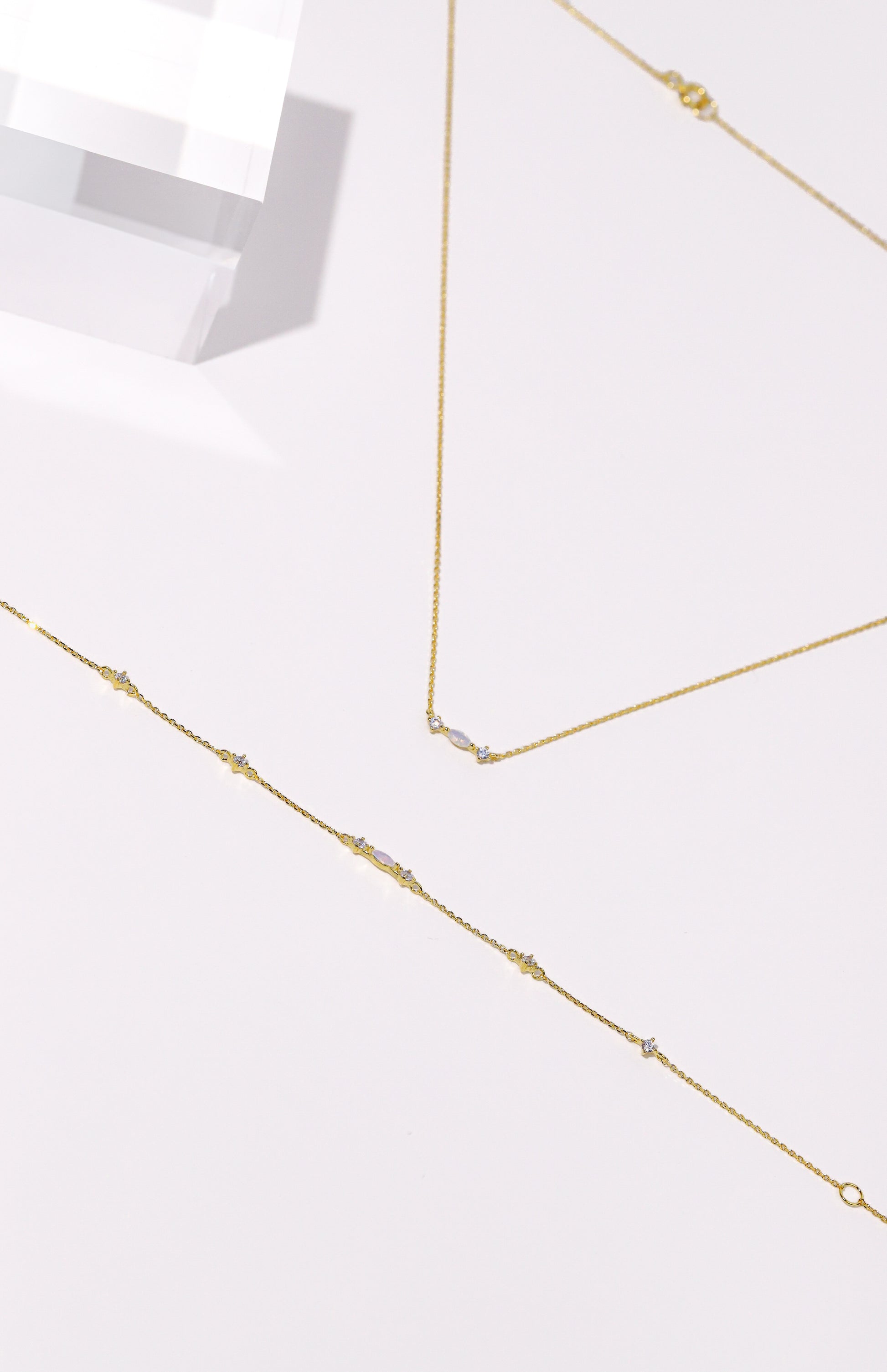 White Opal Cubic Necklace