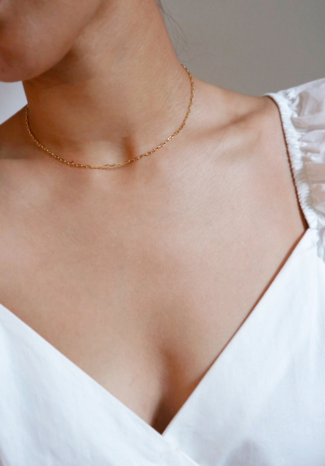 Link Chain Silver Choker Necklace image 2