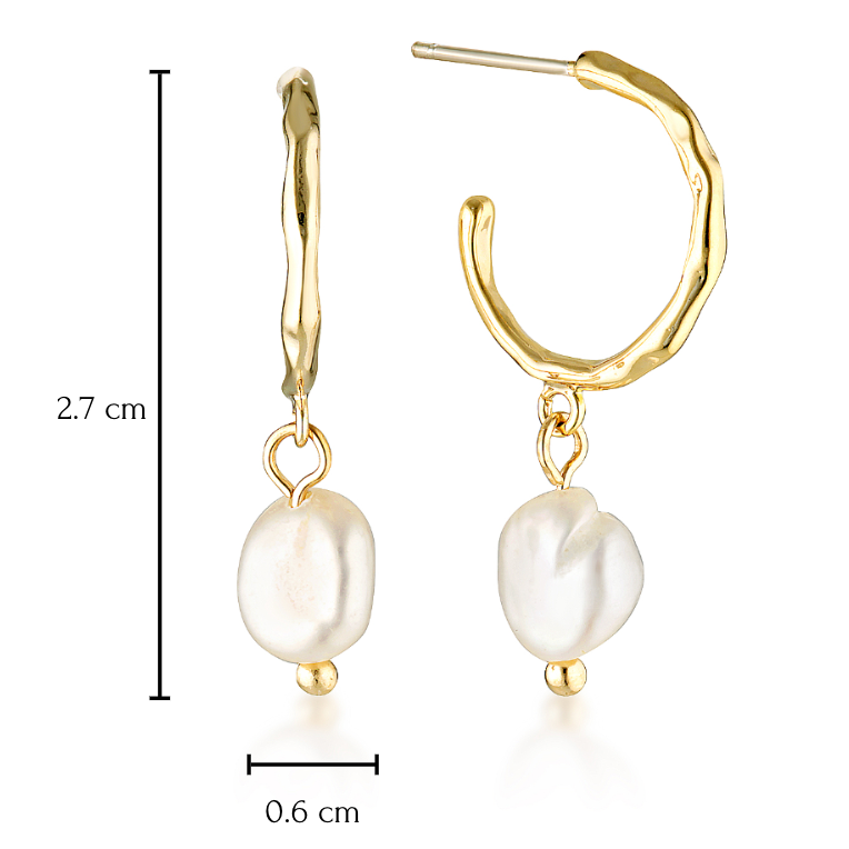 Time Pearl Hoop Earrings image 1
