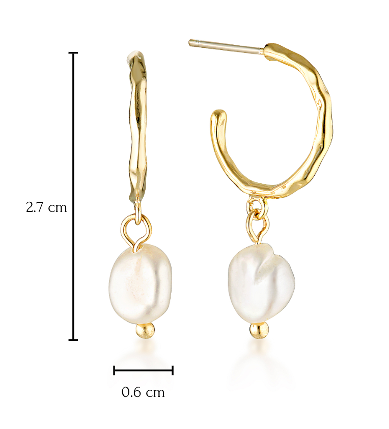 Time Pearl Hoop Earrings image 1