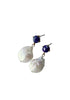 BGFP36 Baroque Pearl Lapis Stud Earrings image 1