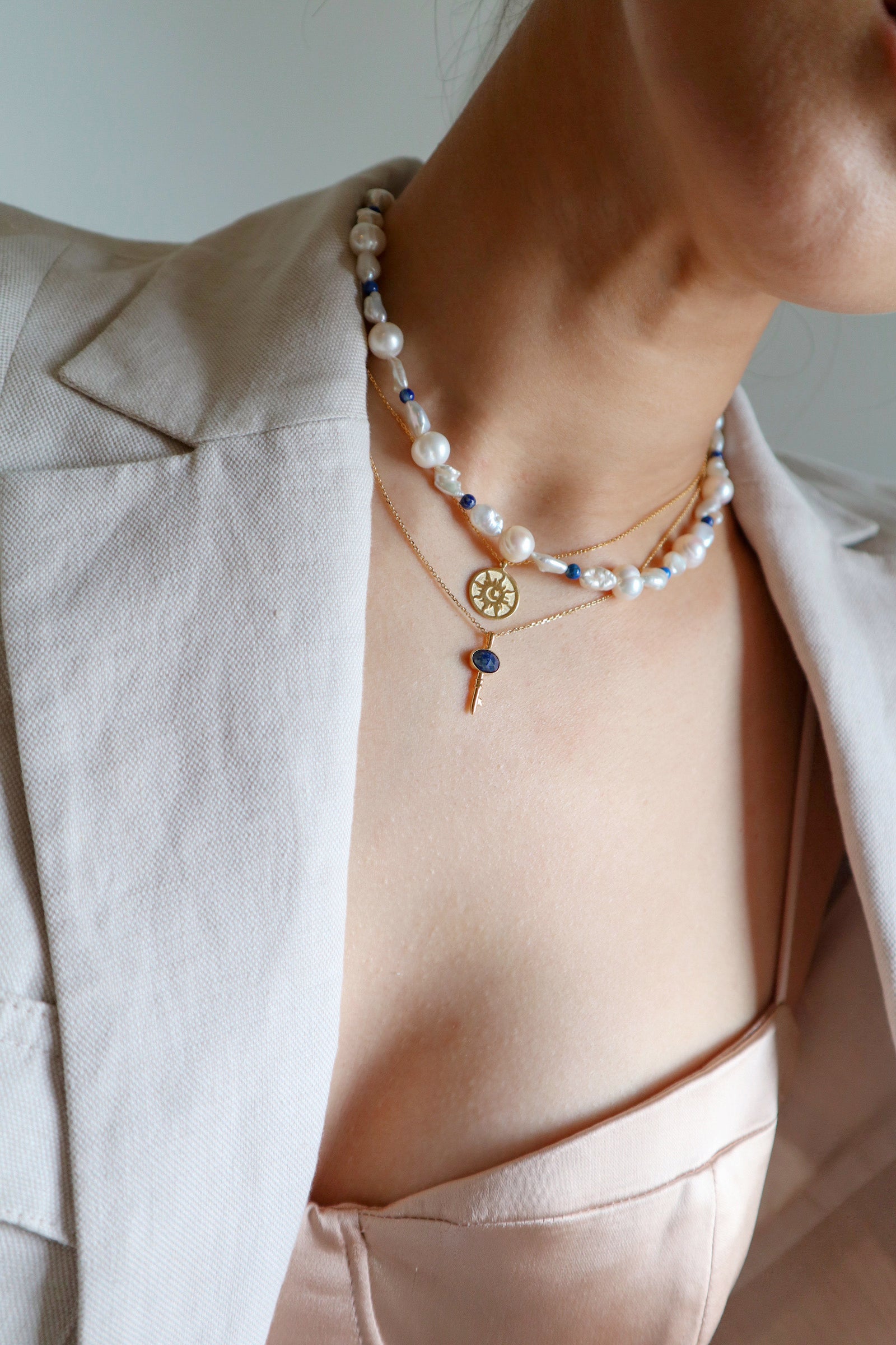 Malachite & Pearl Silver Necklace image 10