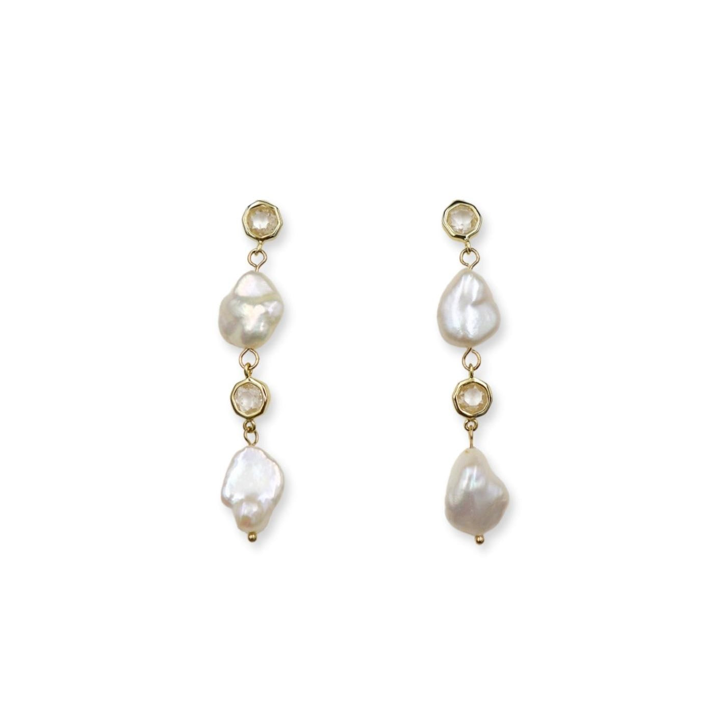 Mumm Crystal + Pearl Drop Earrings   image 0