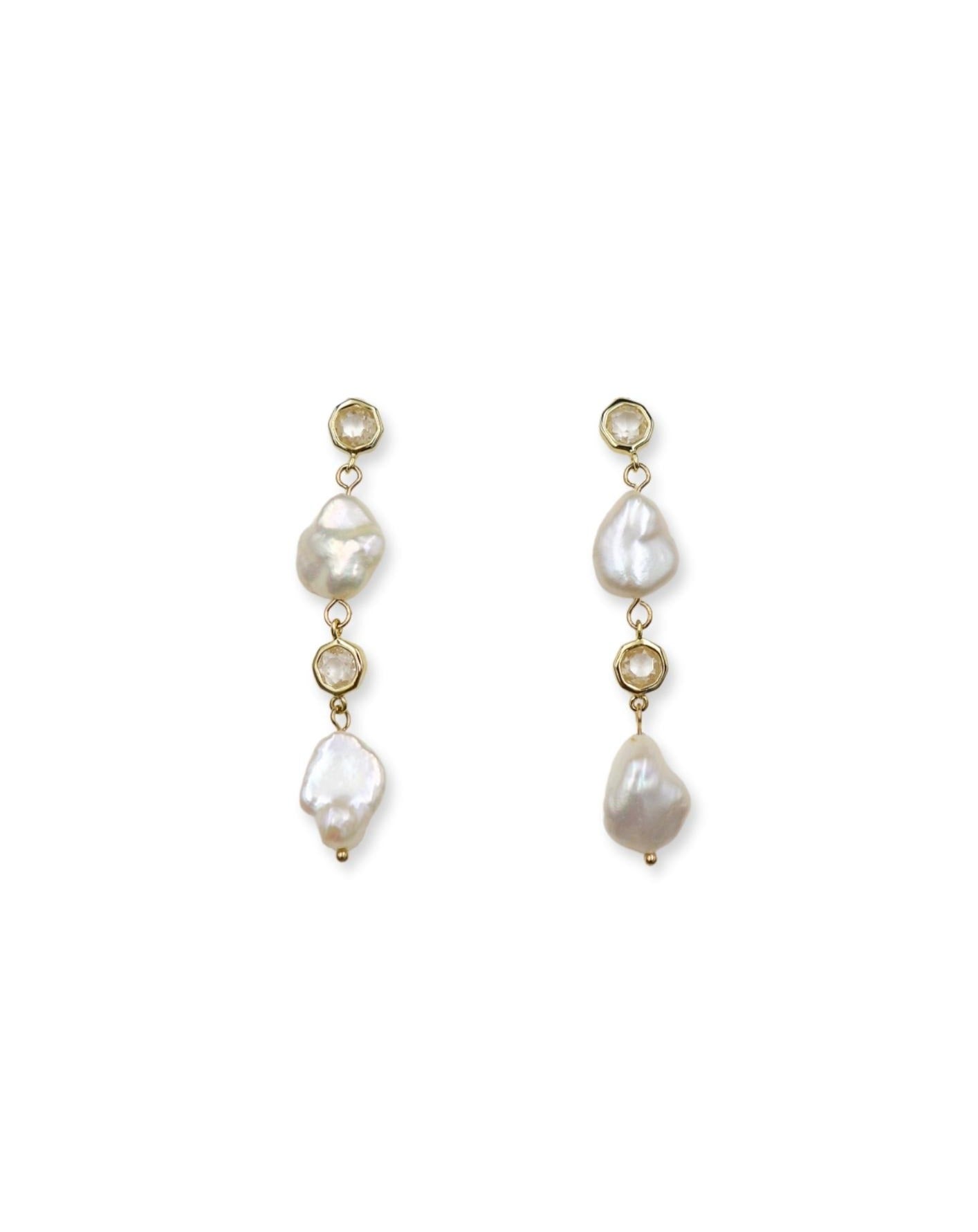 Mumm Crystal + Pearl Drop Earrings   image 0