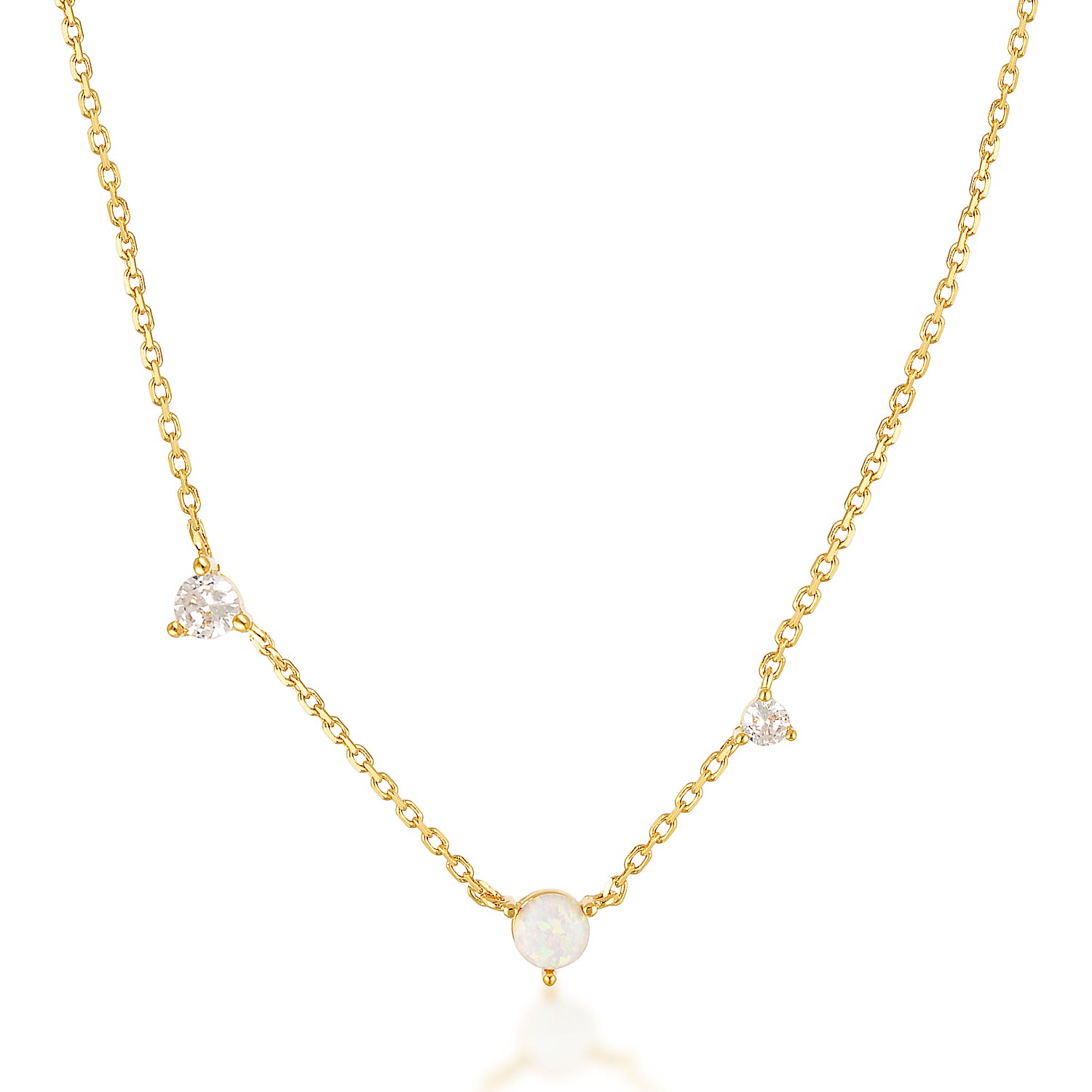 Opal Silver Necklace image 0