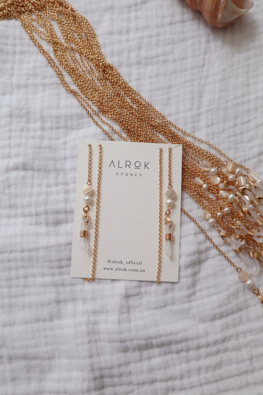 Mother of Pearl Sunglasses / Mask Chain image 1