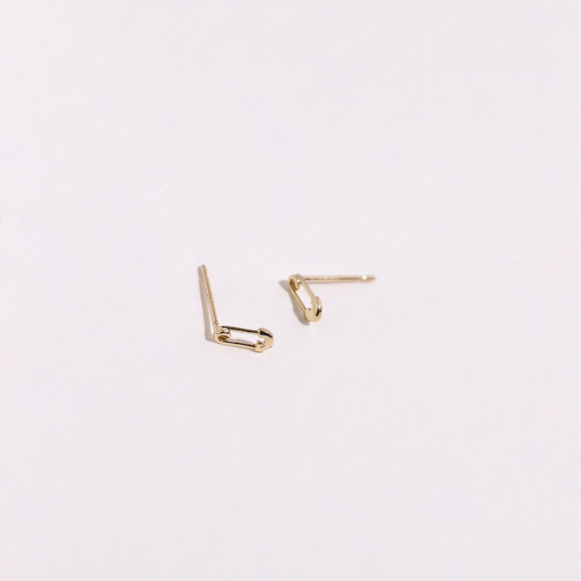 10K Gold Safety Pin Studs