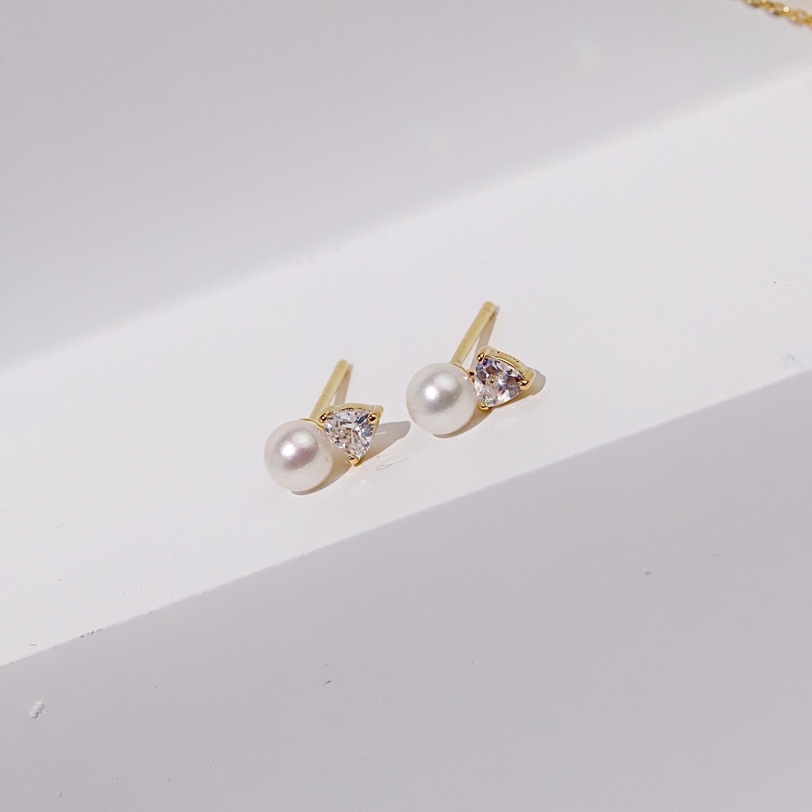 Pearl + Cubic Earrings image 3