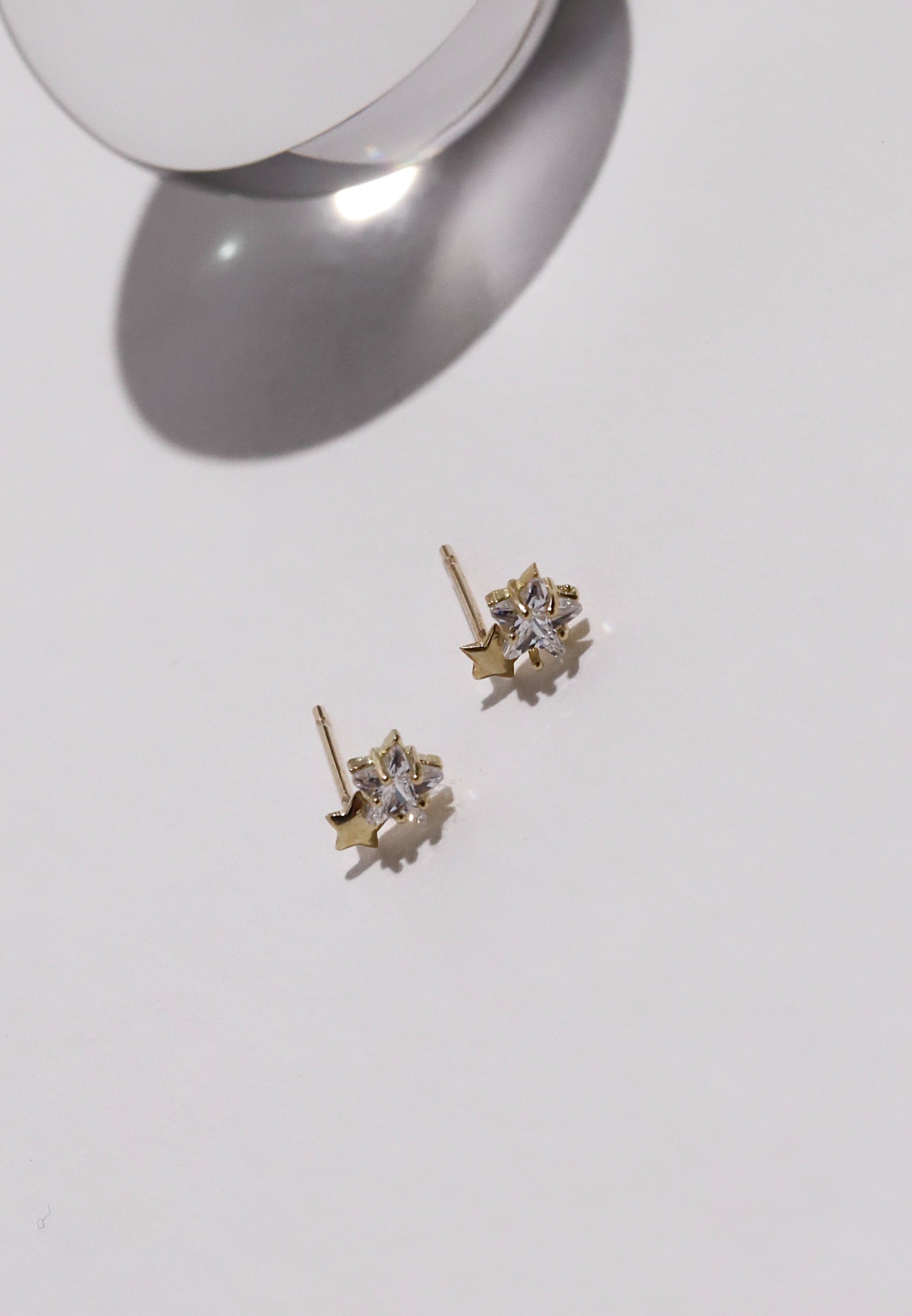10K Gold Star Cubic Studs