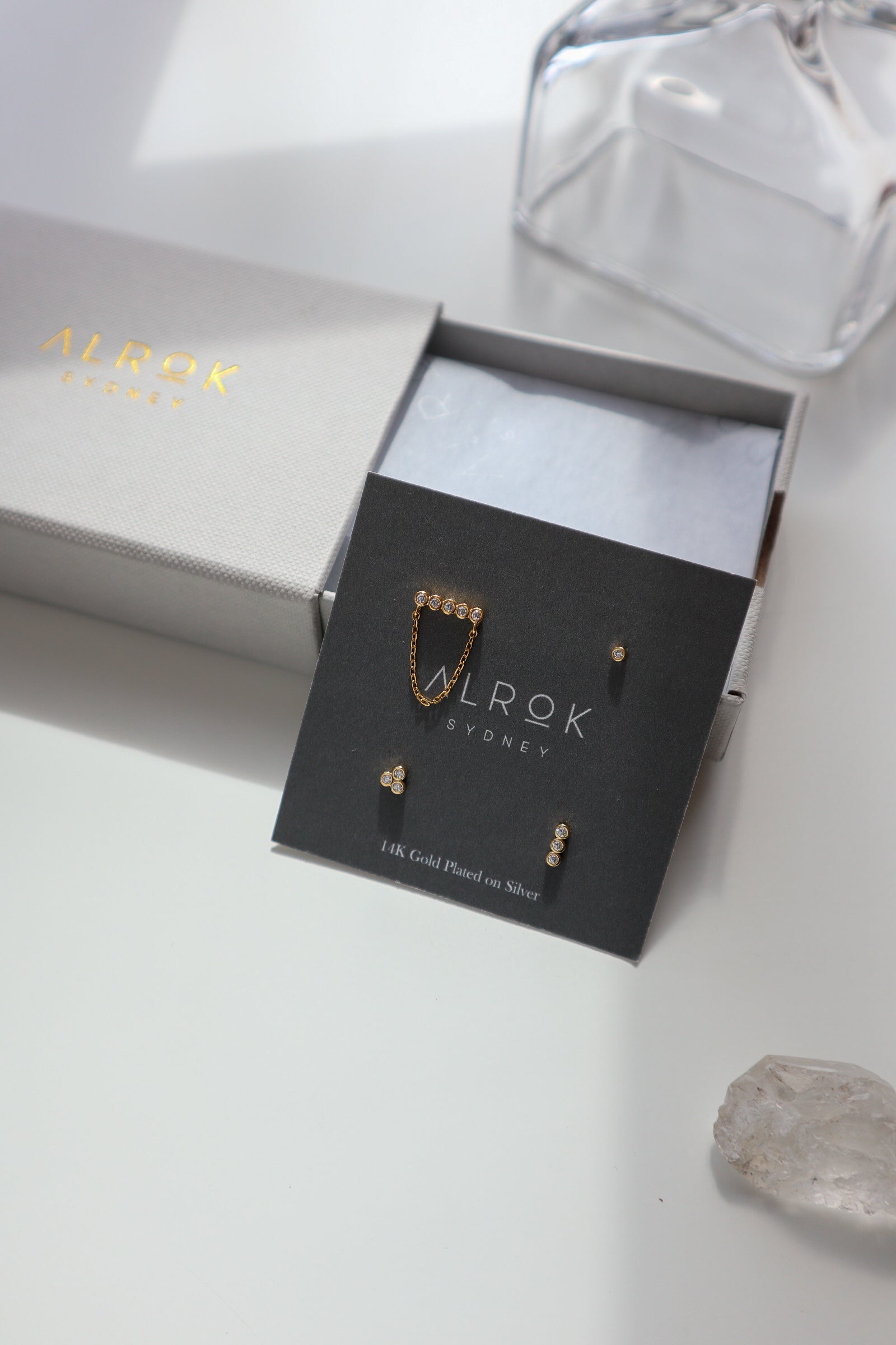 Holly Silver Stud Earrings Set image 2