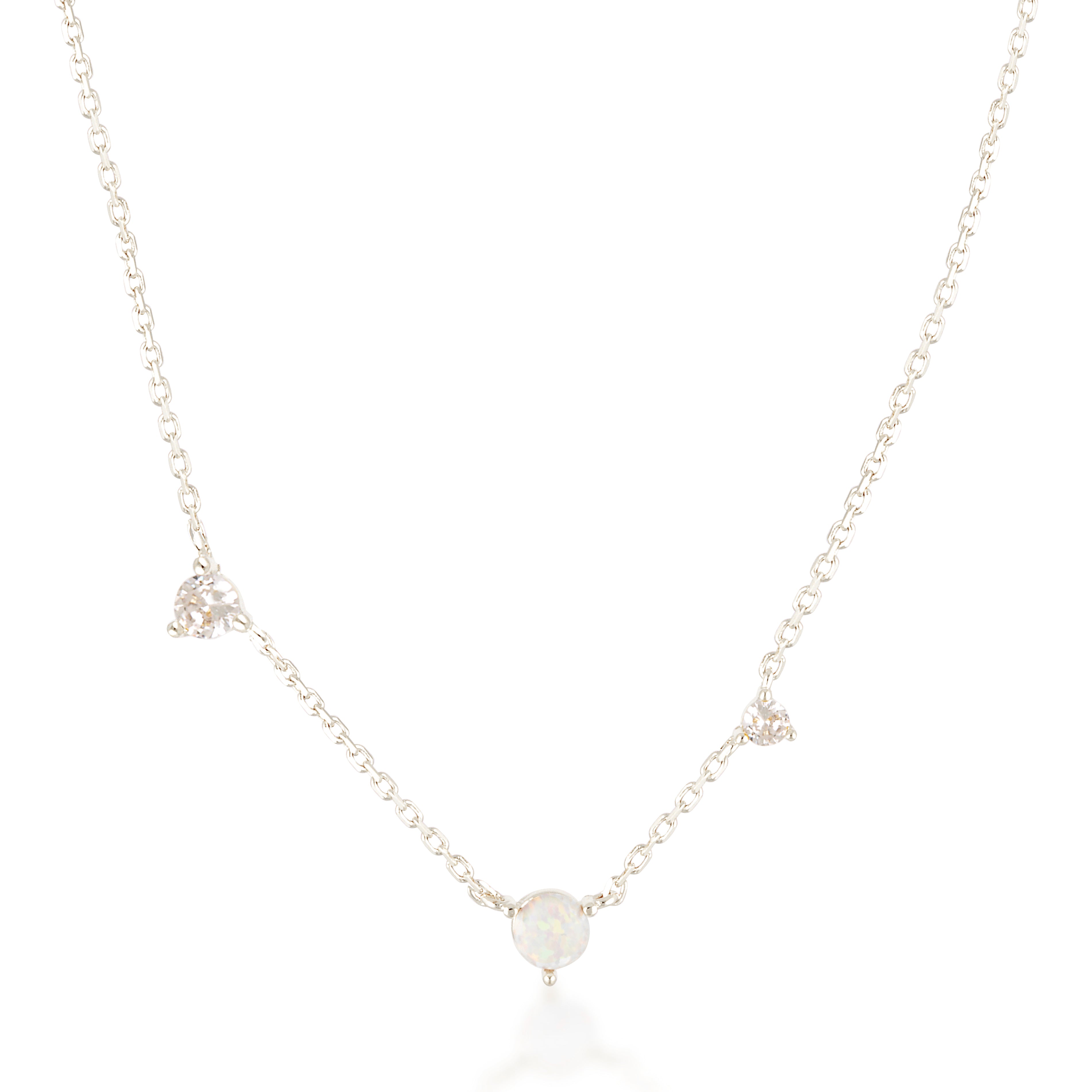 Opal Silver Necklace image 1