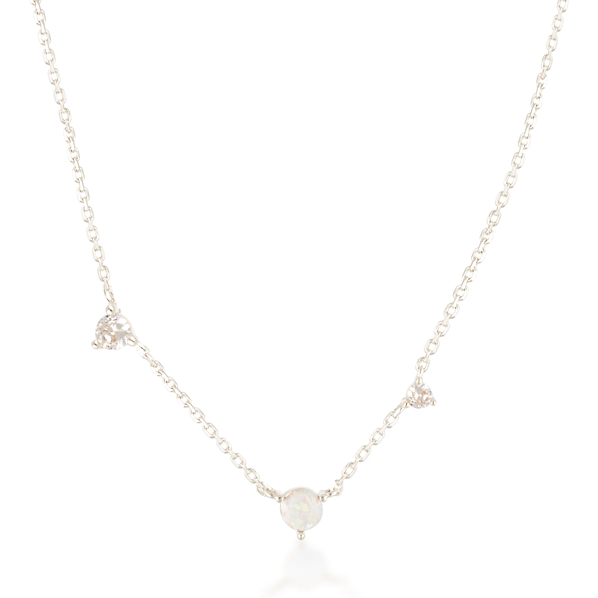 Opal Silver Necklace image 1