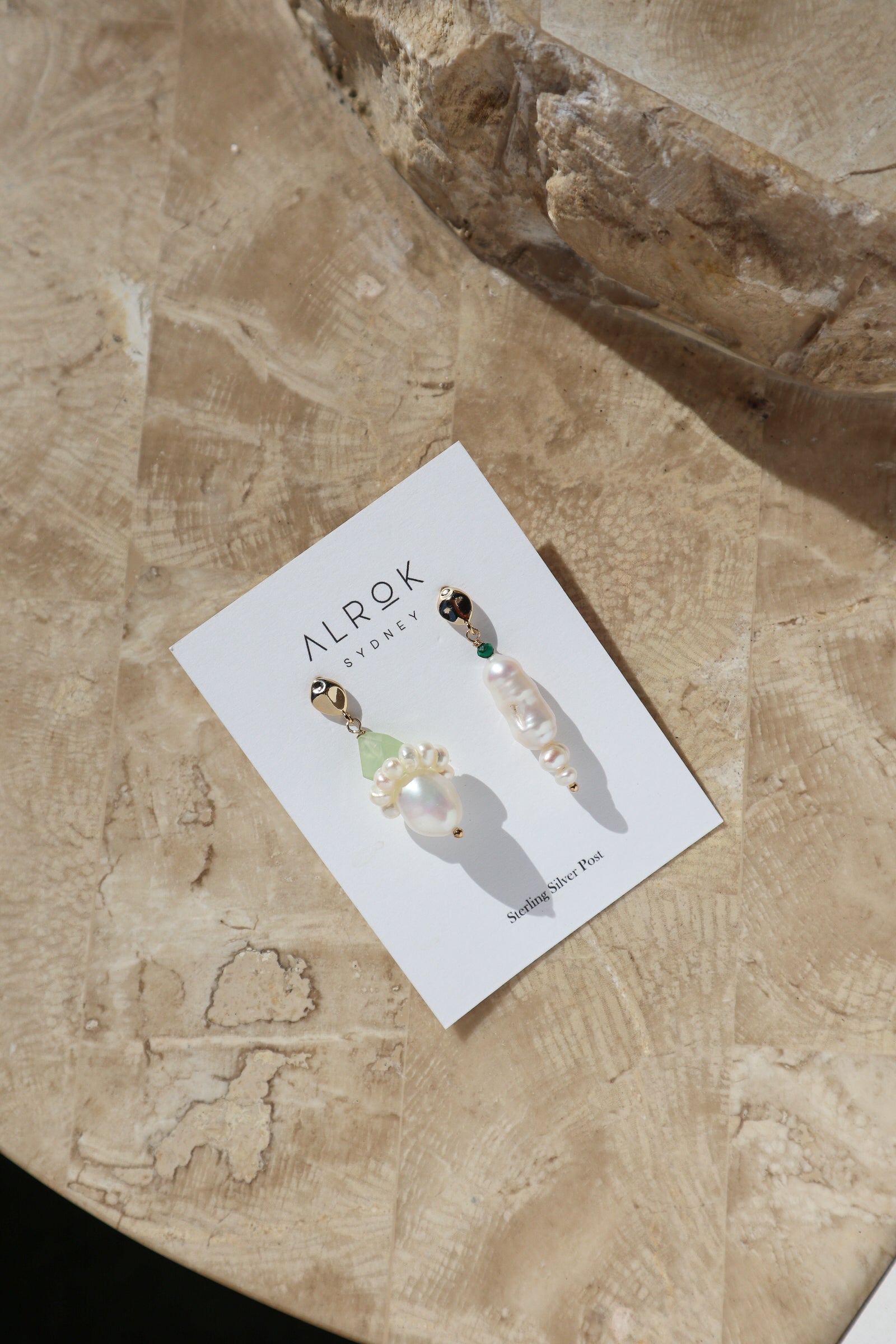 Prehnite Mismatch Drop Earrings image 2