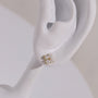 10K Gold Pearl Clover Stud Earrings