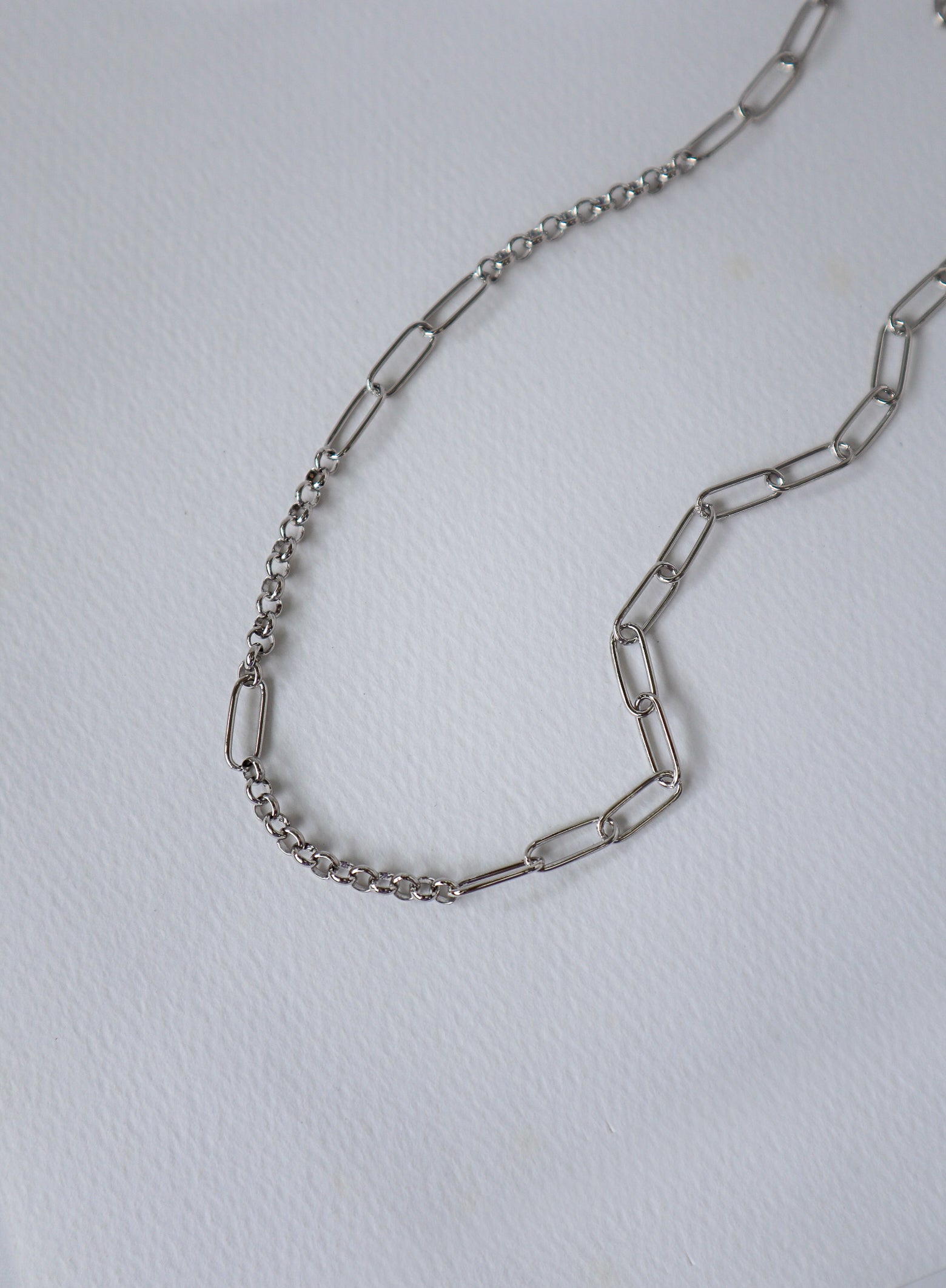 Mixed Link Chain Silver Necklace image 7