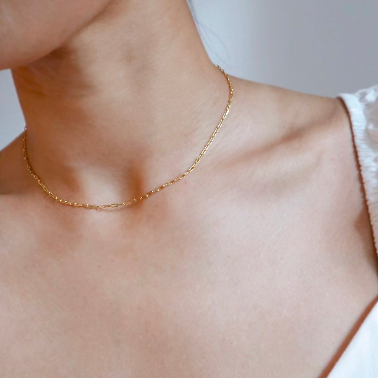 Link Chain Silver Choker Necklace image 0