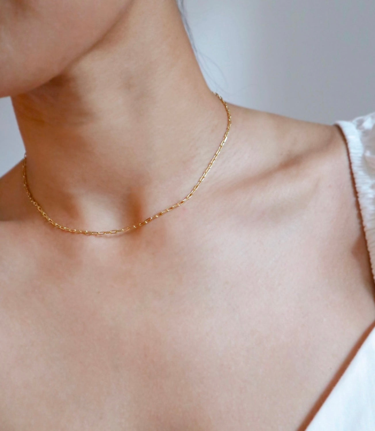 Link Chain Silver Choker Necklace image 0