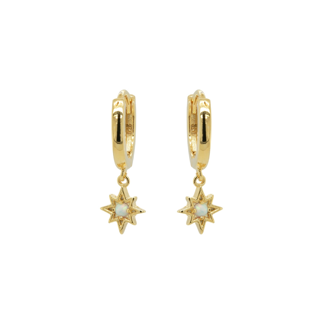 Star Opal Hoop Earrings image 0