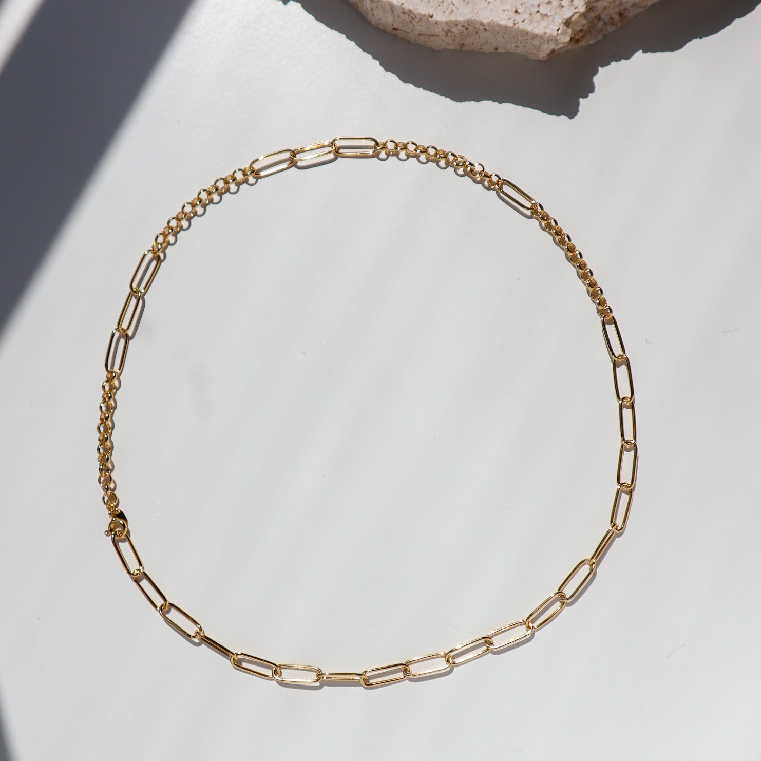 Mixed Link Chain Silver Necklace image 0