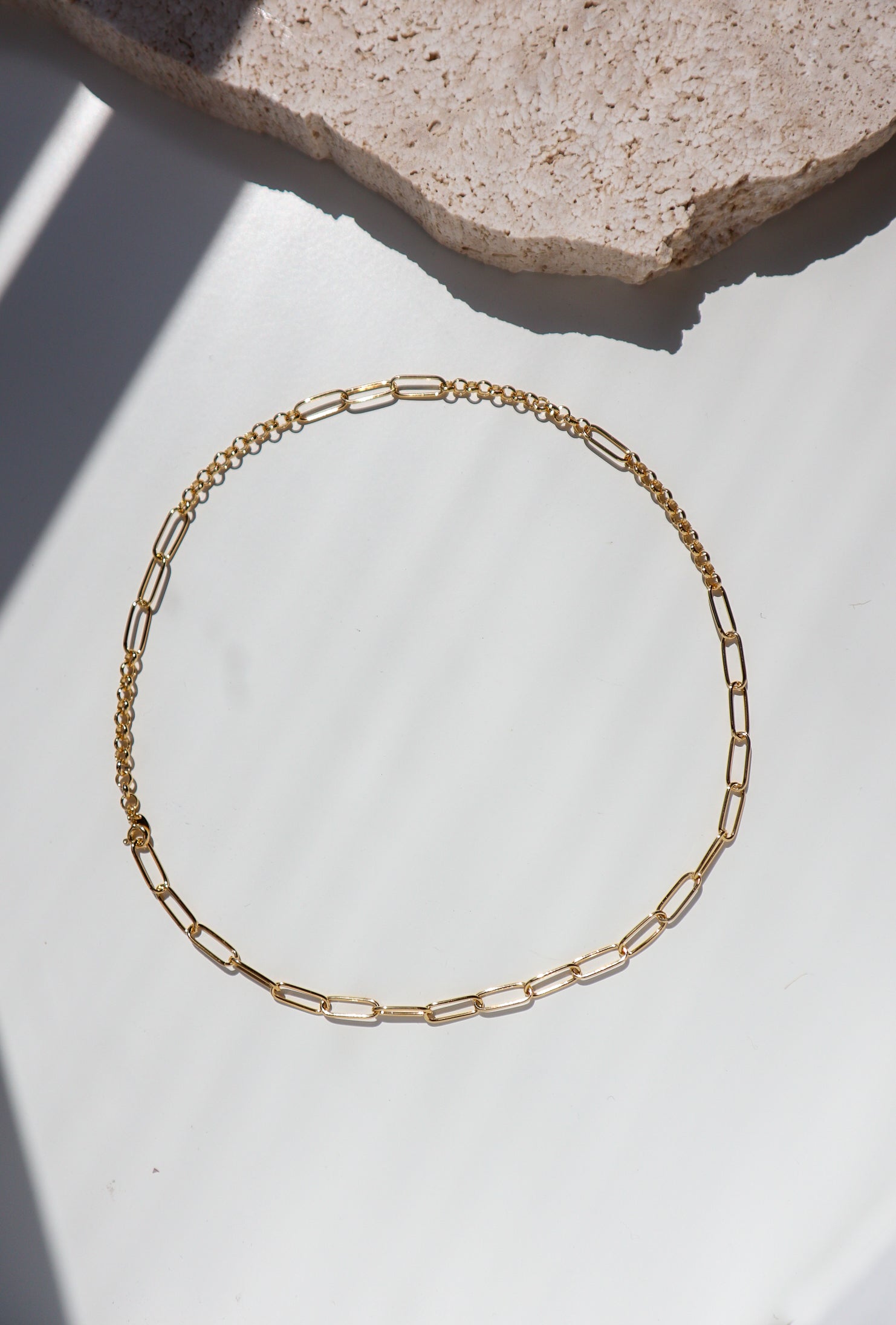 Mixed Link Chain Silver Necklace image 0