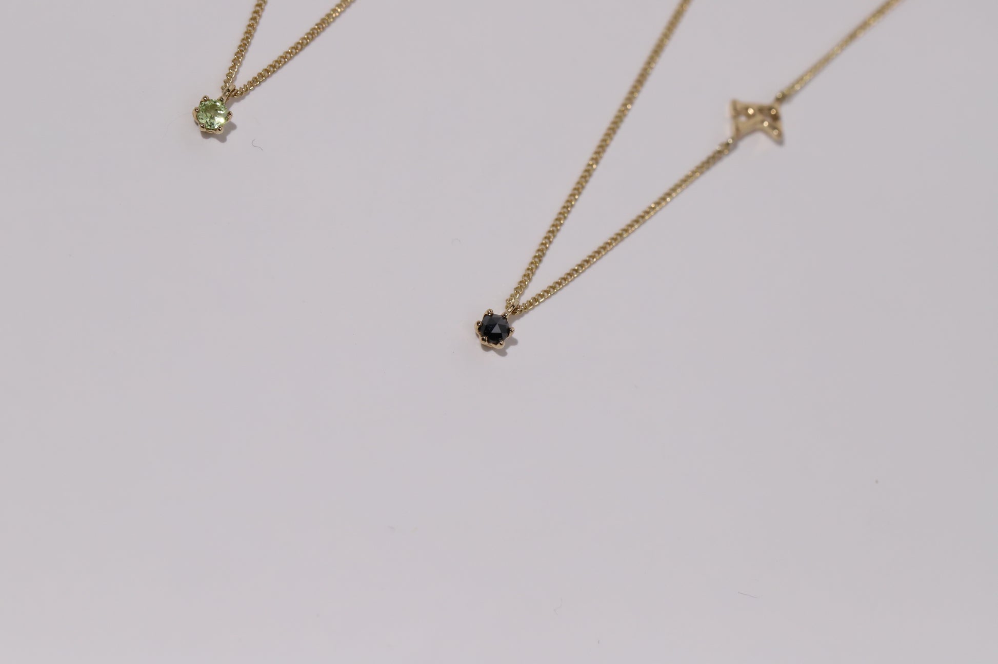 14K Gold Initial + Stone Necklace image 5