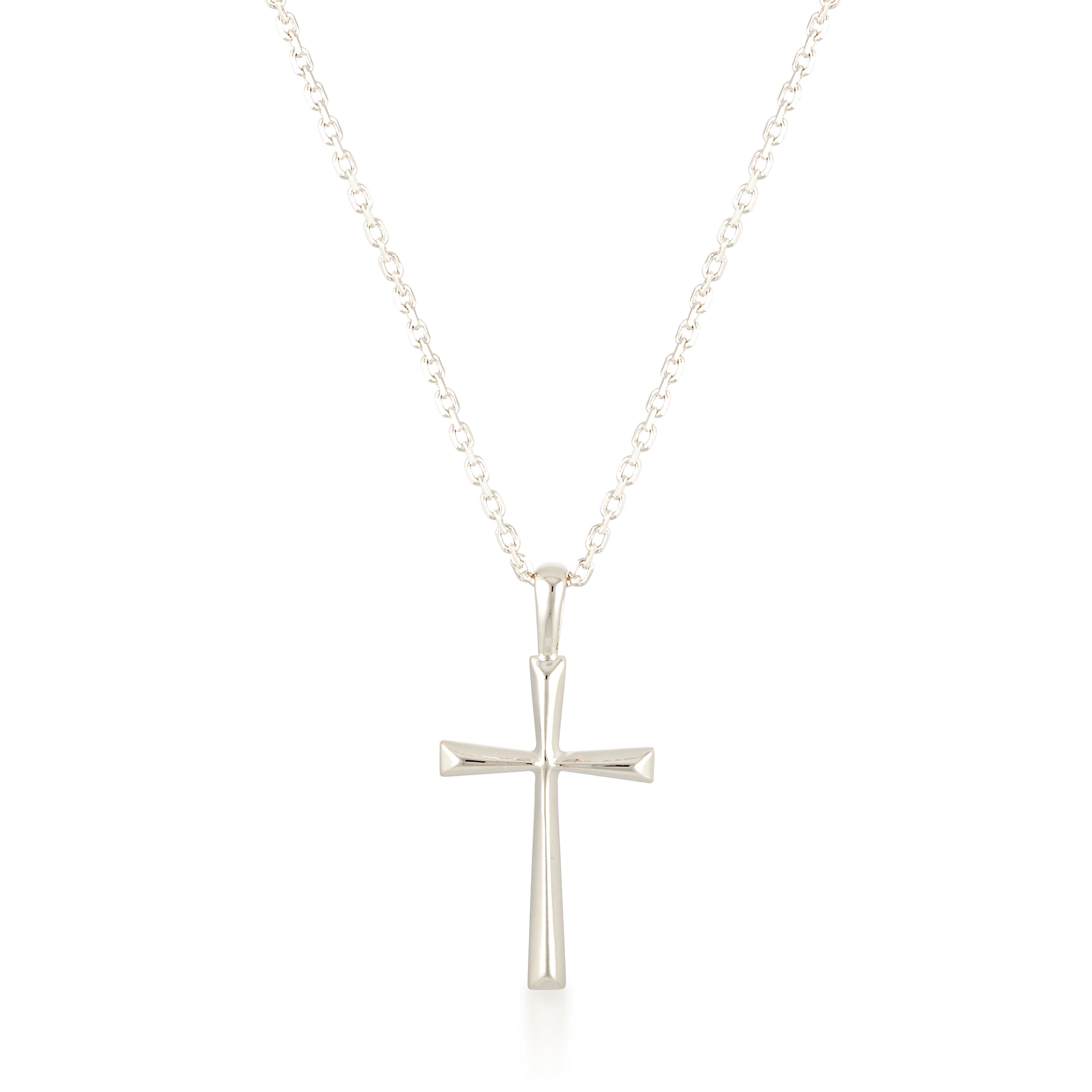 Simple Silver Cross Silver Necklace image 1