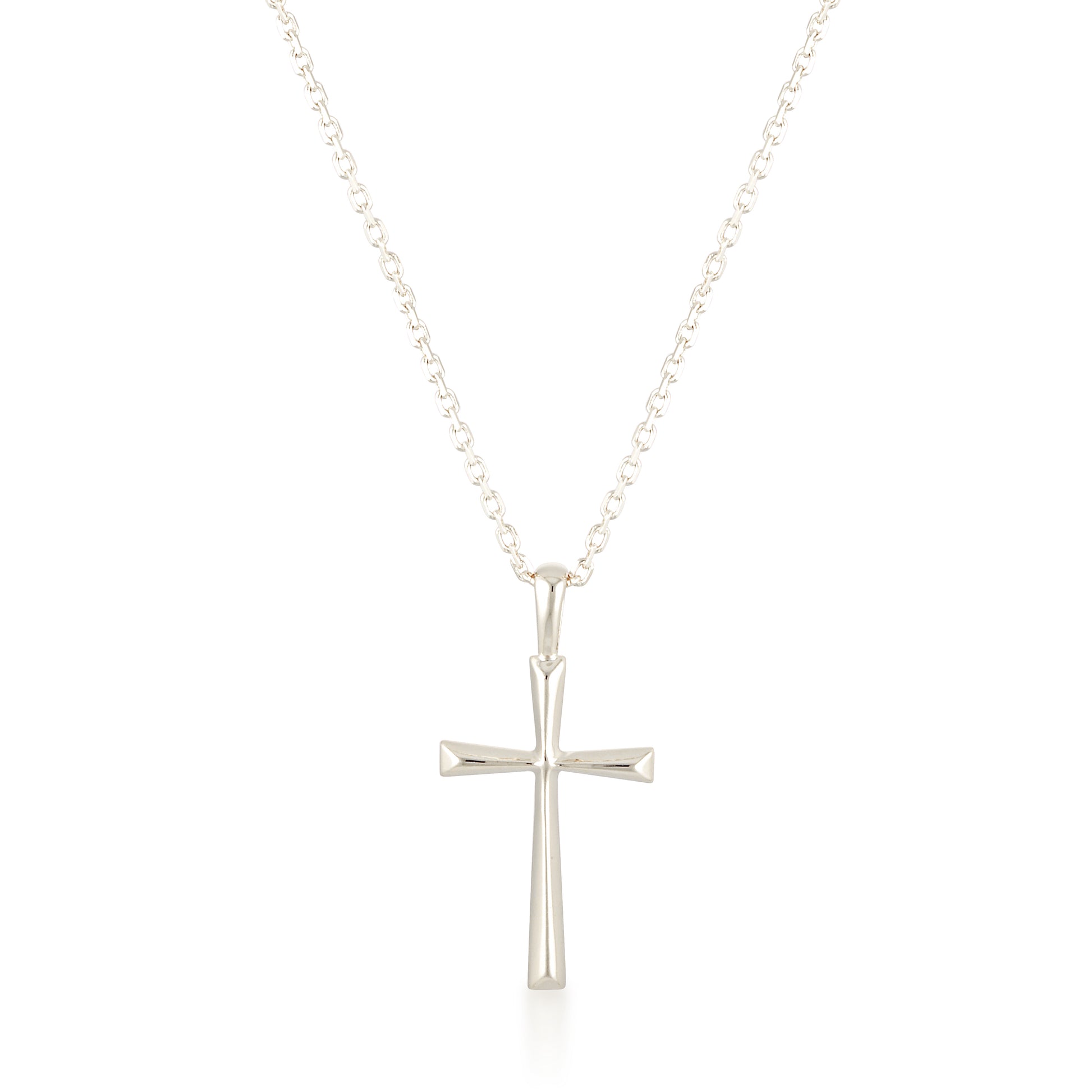 Simple Silver Cross Silver Necklace image 1