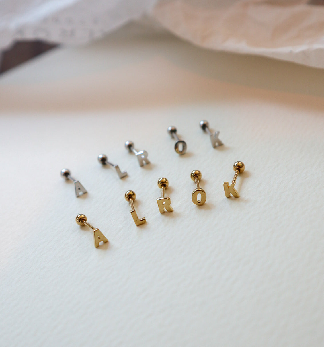 Single Letter Silver Piercing image 4