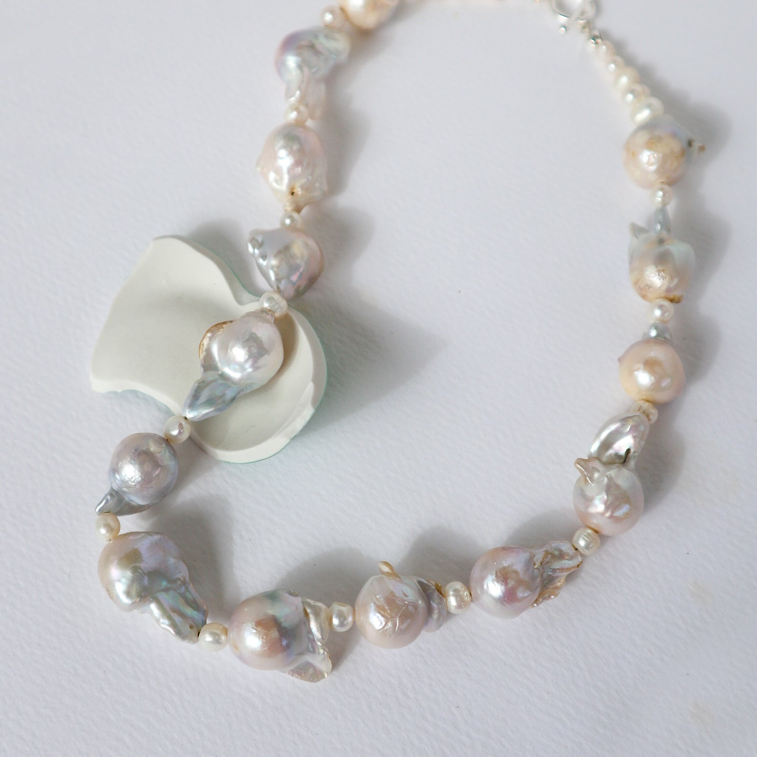 Baroque Pearl Silver Neklace image 0