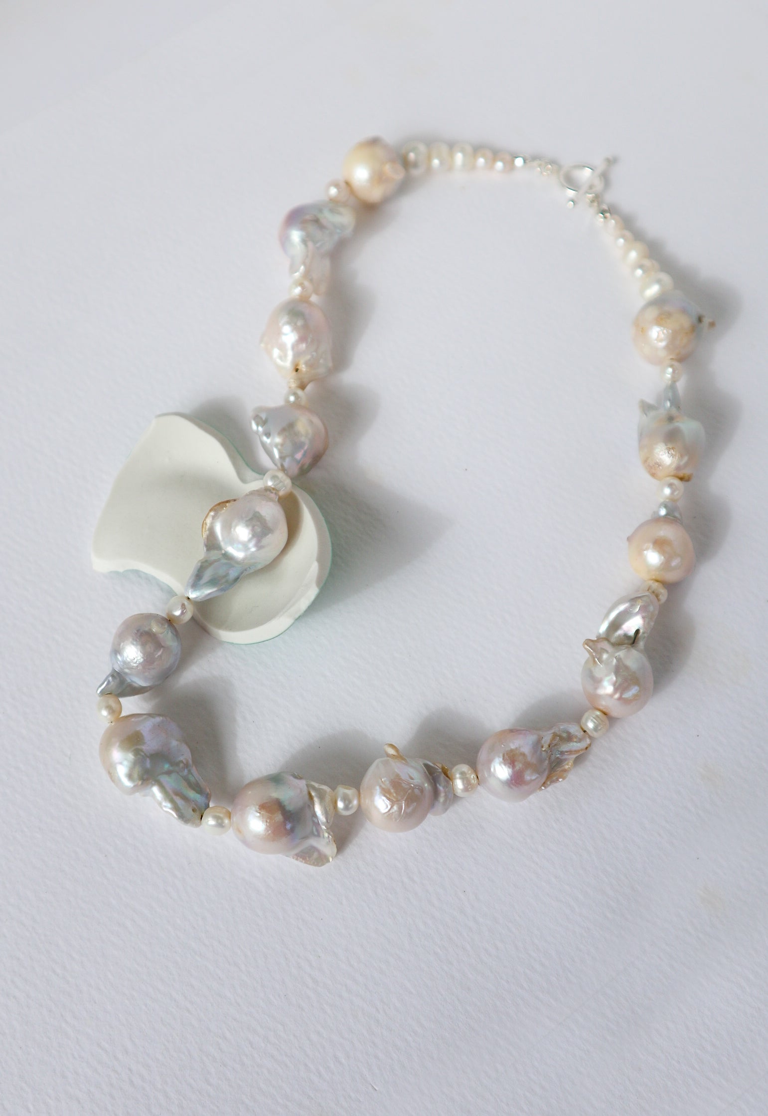 Baroque Pearl Silver Neklace image 0