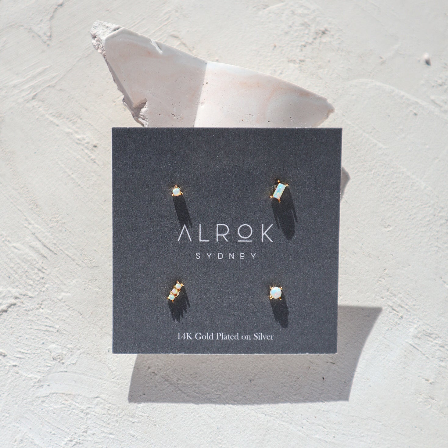 4 set Opal Stud Earrings image 1