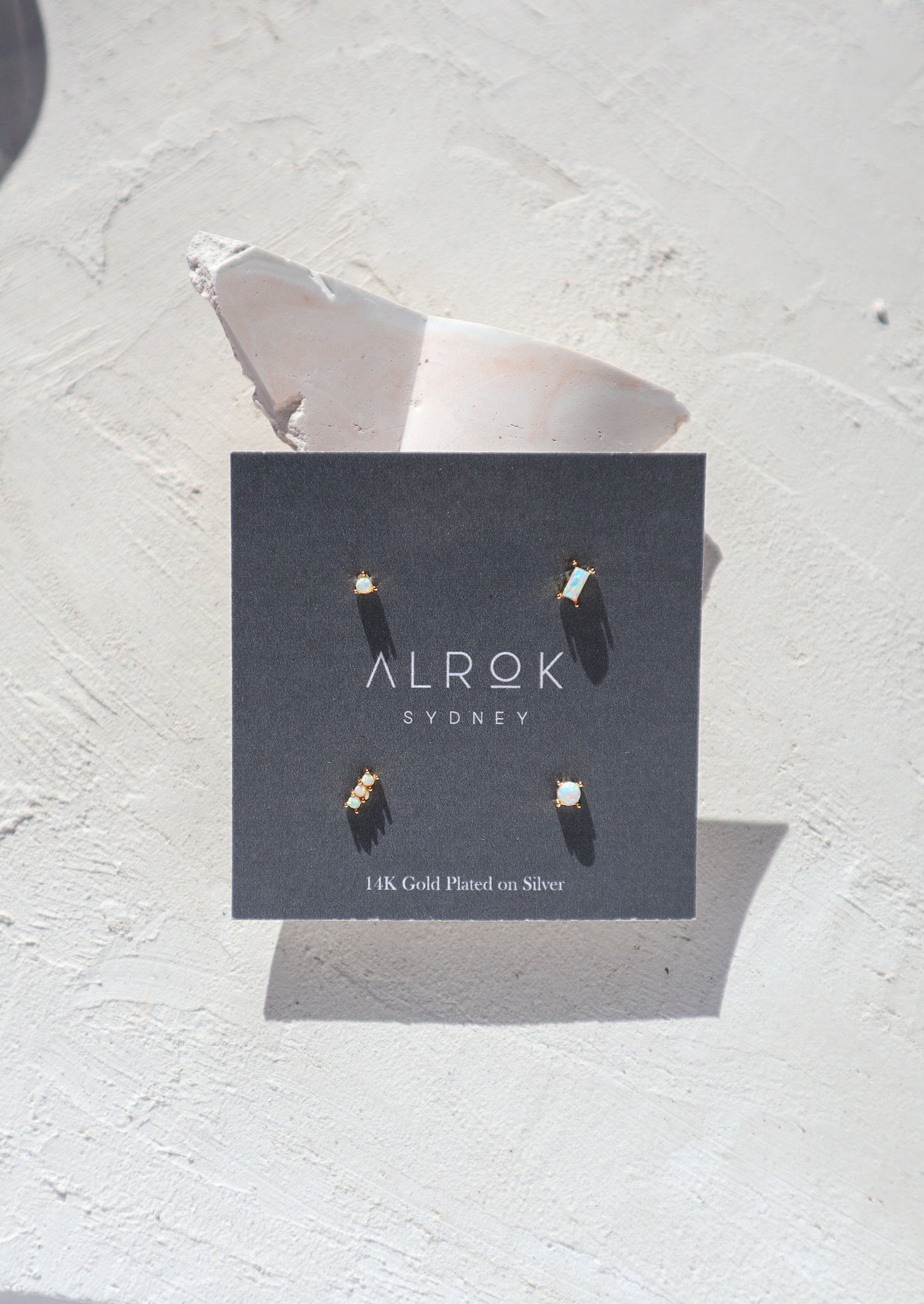 4 set Opal Stud Earrings image 1
